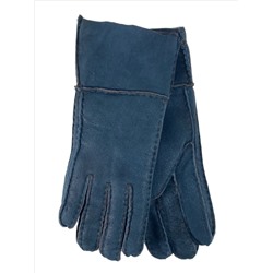 Зимние женские перчатки из натуральной овчины, цвет синий