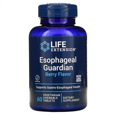 Life Extension, Esophageal Guardian, Berry Flavor, 60 Vegetarian Chewable Tablets