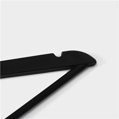 Плечики - вешалки с антискользящей перекладиной Доляна, 43×23 см, 3 шт, цвет чёрный