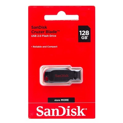 Флэш накопитель USB 128 Гб SanDisk Cruzer Blade (black)