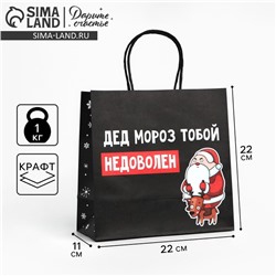 Пакет подарочный новогодний «Подарок, который ты заслужил», 22 х 22 х 11 см , Новый год