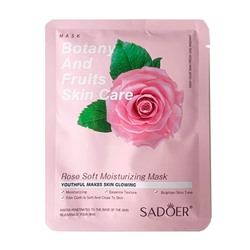SADOER, Увлажняющая натуральная растительная маска для лица с экстрактом Розы Botany And Fruits Skin Care, 25г