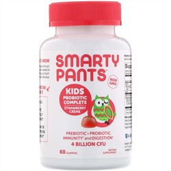 SmartyPants, комплекс пробиотиков для детей, клубничный крем, 4 млрд КОЕ, 60 жевательных таблеток
