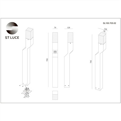 SL100.705.02 Светильник уличный наземный ST-Luce Серый/Белый LED 2*5W 4000K