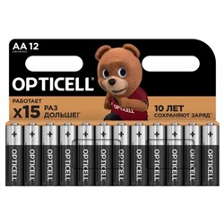 Батарейка алкалиновая OPTICELL, AA, LR6-12BL, 1.5В, блистер, 12 шт