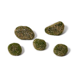 Мох искусственный "Камни"  набор 5шт, с крошкой, ассорти: 2 бол, 3 мал. Greengo