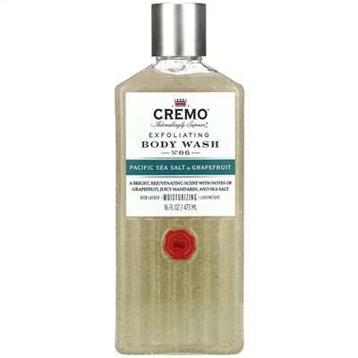 Cremo, Exfoliating Body Wash,  No. 06, Pacific Sea Salt & Grapefruit, 16 fl oz (473 ml)