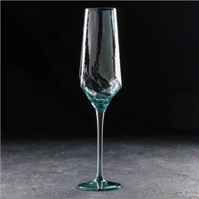 Бокал из стекла для шампанского Magistro «Дарио», 180 мл, 5×27,5 см, цвет тиффани