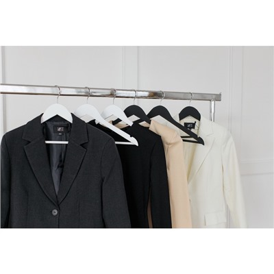 Плечики - вешалки для одежды деревянные с перекладиной LaDо́m Soft-Touch, 44,5×1,2×23 см, 3 шт, цвет чёрный