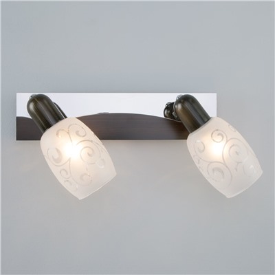 Настенный светильник со стеклянными плафонами 60301/2 хром / венге