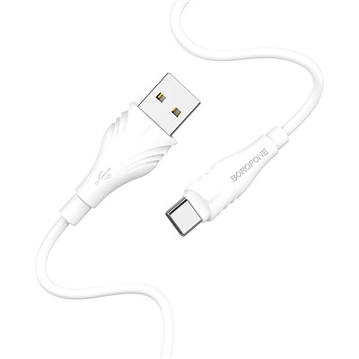Кабель USB - Type-C Borofone BX18 (повр. уп)  100см 3A  (white)
