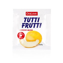 Саше гель-смазки Tutti-frutti со вкусом сочной дыни - 4 гр.