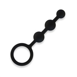 Черные силиконовые анальные бусы Silicone Anal Beads - 14 см.