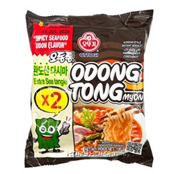 Лапша б/п острая со вкусом морепродуктов Odongtong Ottogi, Корея, 120 г Акция