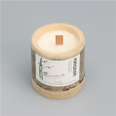 Свеча ароматическая в бамбуке "Бамбуковый ствол", соевый воск,25ч,150 гр, в коробке,8,5х8 см