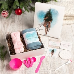 Подарочный набор новогодний "Жду чудо" полотенце и аксессуары