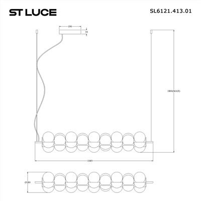 SL6121.413.01 Светильник подвесной ST-Luce Черный/Белый LED 1*30W 3000K