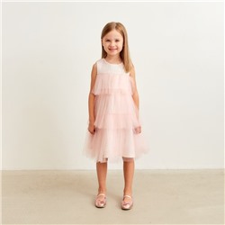 Платье нарядное детское, цвет розовый, рост 116 см