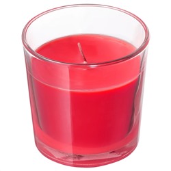 SINNLIG СИНЛИГ, Ароматическая свеча в стакане, Красные садовые ягоды/красный, 7.5 см