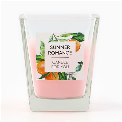 Свеча интерьерная в стакане "Summer romance", аромат дыня,  6,8 х 8 см