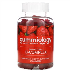 Gummiology, комплекс витаминов группы В, со вкусом клубники, 100 жевательных таблеток