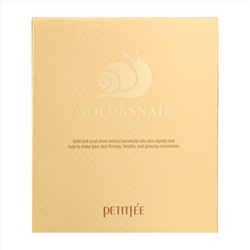 Petitfee, упаковка гидрогелевых масок для лица с золотом и улиткой, 5 шт. по 30 г