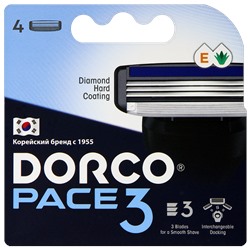 Кассеты для бритвы DORCO PACE-3 (4 шт.), TRA1040