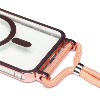 Чехол-накладка - SM016 SafeMag для "Apple iPhone 11 Pro" на ремешке (rose gold) (215627)