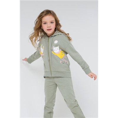 Куртка для девочки Crockid КР 301456 оливковый хаки к299