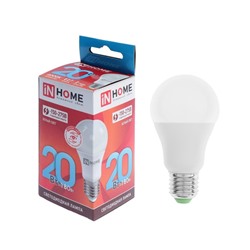 Лампа светодиодная IN HOME LED-A60-VC, Е27, 20 Вт, 230 В, 4000 К, 1900 Лм