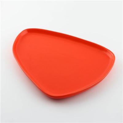 Тарелка керамическая нестандартной формы «Оранжевая», 28 х 22 см, цвет оранжевый