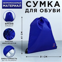 Мешок для обуви, болоньевый материал «1 сентября» цвет синий, 30 х 40 см