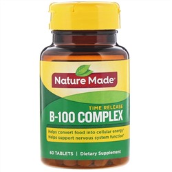 Nature Made, B-100 Complex, Time Release, 60 Tablets