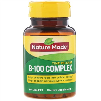 Nature Made, B-100 Complex, Time Release, 60 Tablets