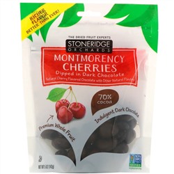 Stoneridge Orchards, вишня Монморанси в черном шоколаде, 70% какао, 142 г (5 унций)