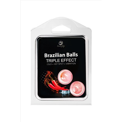 Набор из 2 шариков с массажным маслом Brazilian Balls с тройным эффектом