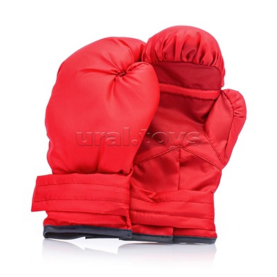 Набор для бокса: груша 50см х Ø20см (оксфорд) с перчатками. Цвет красный-василек, принт "BOOM!"