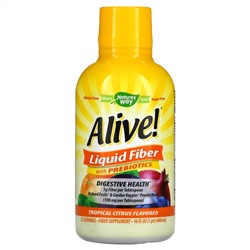 Nature's Way, Alive!, Liquid Fiber with Prebiotics, Tropical Citrus, 16 fl oz (480 ml)