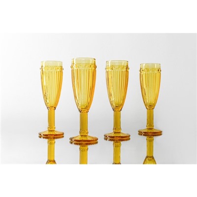 Бокал изстекла для шампанского «Босфор», 160 мл, 7×7×20 см, цвет жёлтый