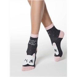 Носки женские CONTE Хлопковые носки HAPPY с пушистым рисунком &quot;Котик&quot;