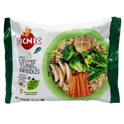 Лапша б/п со вкусом Том ям с овощами Picnic (пакет), Таиланд, 70 г