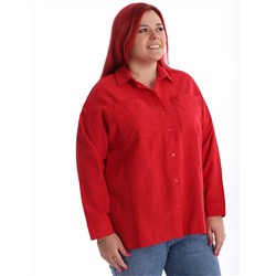 Рубашка красная женская оверсайз