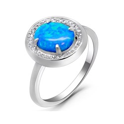Кольцо из серебра опал синий, МОВ0311