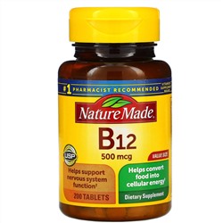 Nature Made, Vitamin B-12, 500 mcg, 200 Tablets