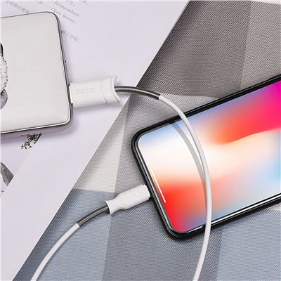 Кабель USB - Apple lightning Hoco X24 Pisces  100см 2,4A  (white)