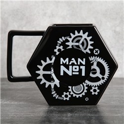 Кружка керамическая «Man #1», 550 мл, цвет чёрный