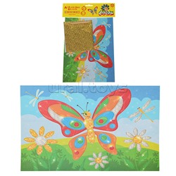 Набор для творчества аппликация фольгой "Бабочка", 6 цветов фольги