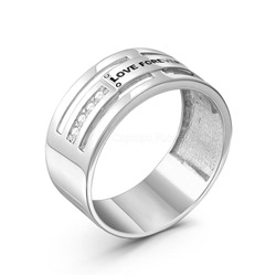Кольцо из серебра с цирконием и покрытием клиар родированное - Love forever 925 пробы 310130р