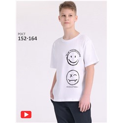 футболка 1ПДФК4333001; белый / Скейтборд