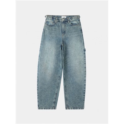 Свободные джинсы модель «Carpenter» с эффектом потертости Синий деним